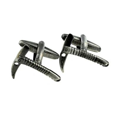 Image of Antique Finish Ice Axe Climbers Cufflinks Presented in a Box