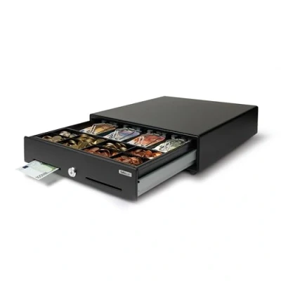 Image of Safescan SD 3540 Standard Duty Cash Drawer that Safely Stores Your Cash, Till with 4 Note and 8 Coin Slots RJ 12 Connection Solid Register of 35 X 40.5 10.5 cm