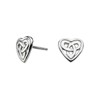 Image of Heritage Sterling Silver Aamor Celtic Heart Stud Earrings