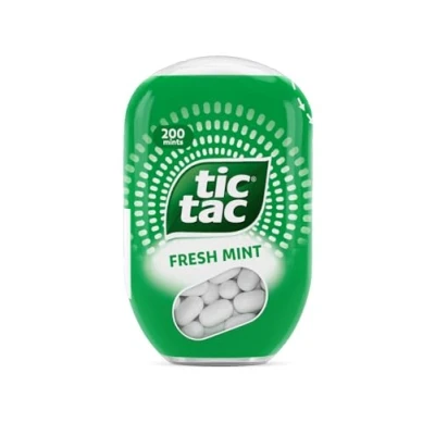 Image of Tic Tac Fresh Mint Sweets, Tacs Sweets for Party Bags, On the Go Refreshment, Bulk Box of 8 x 200 Mints