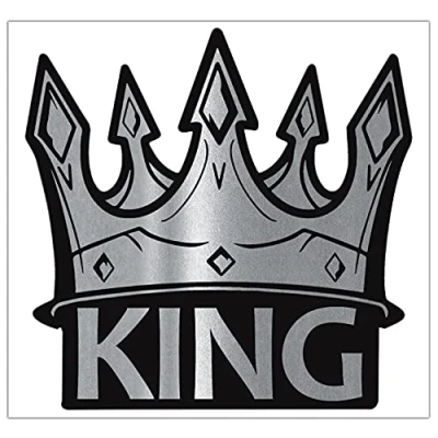Image of Biomar Labs® 1 x Sticker Decal Silver Crown King Bumper Car Motorcycle Helmet Bike Laptop B 94