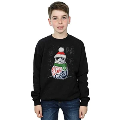 Image of Star Wars Boys Stormtrooper Up to Snow Good Sweatshirt Black 12 13 Years