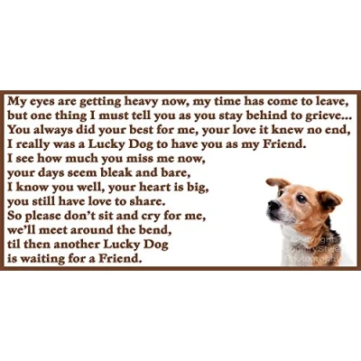 Image of Jack Russell Terrier Dog bereavement pet loss sympathy memorial Flexible Fridge Magnet Lucky