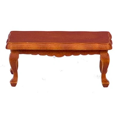Image of Melody Jane Dolls House Walnut Rectangular Coffee Table Miniature 1:12 Living Room Furniture