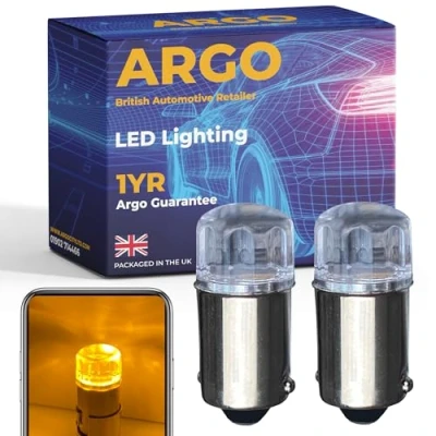Image of Ba9s 233 Led Bulbs Xenon Amber Side Indicator 12v Car Light Interior 433 T4W Map Dome Van Marker Turn Signal Clear Lens Bulb