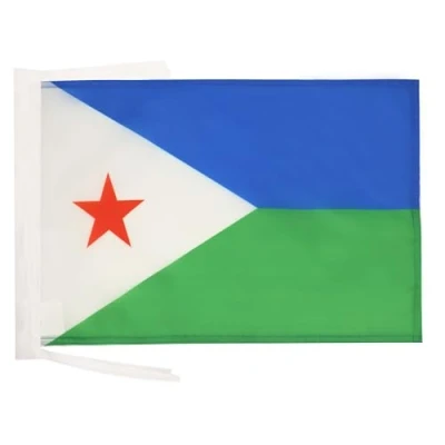 Image of AZ Flag Djibouti 18&#039;&#039; x 12&#039;&#039; 100% Polyester Djiboutian Small Banner with Two Cords Fade Resistant Vivid Colors 18x12 in 45x30 Cm