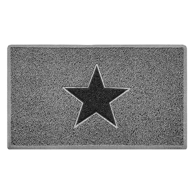 Image of Nicoman STAR Door Mat｜Entrance Barrier Dirt Trapper Floor Mat｜Patio Garden Conservatory Doormat｜Indoor Outdoor Matt (75x44cm,Grey with Black Star)