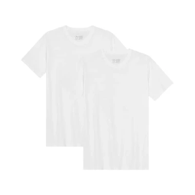 Image of DANISH ENDURANCE Men&#039;s T Shirts, Organic Cotton Shirts for Men, Multipack, V Neck, Short Sleeve, Premium Soft Blend, 2 Pack Pure White, L