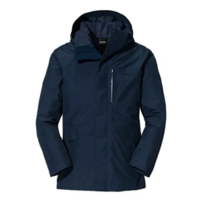 Image of Schöffel Men&#039;s 3 in 1 Warsaw M Wind and Waterproof Winter, Parka Made of Gore Tex with Padded, Removable Inner Jacket, Blazer Navy, 50 (EU)