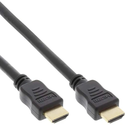 Image of InLine HDMI High Speed with Ethernet Cable, Premium, 4 K2K, Male to Male/2.5 m/Black/Gold