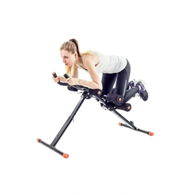 Image of TechFit Abdominal Trainer, Foldable Ab Vertical 5 Minute Shaper, Fitness Equipment Vertical, Sturdy Coaster, Round Waist Power Plank Cruncher (Black)