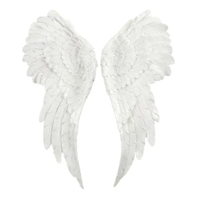 Image of Enchanting White Large Glitter Angel Wings 54cm x 21.5cm (1 Pair) Authentic Design, Durable Material Perfect for Home &amp; Office