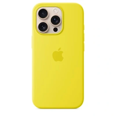 Image of Apple Silicone Back Cover Yellow MagSafe iPhone 16 Pro