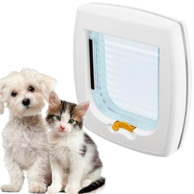 Image of Ferplast Swing 1 Universal Cat Flap for Dogs and Cats 2 Selectable Closing Modes Magnetic Anti Oscillation Transparent Door White