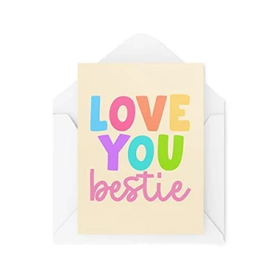 Image of Funny Novelty Greeting Cards Love You Bestie Birthday Girlfriend Best Friend Thinking Of Banter Joke CBH1291