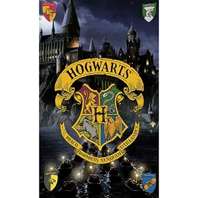 Image of Harry Potter Hogwarts Bath Towel 75 cm x 150 100% Cotton Velour Quality Beach Sheet Sauna Gryffindor Hufflepuff Ravenclaw Slytherin Ron Hermione