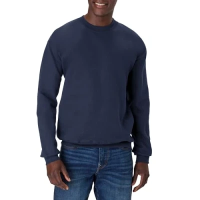 Image of Hanes Men&#039;s Ultimate Cotton Heavyweight Crewneck Sweatshirt, Navy, XL