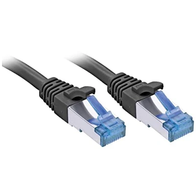 Image of Lindy 47418 10 m CAT6 A S/FTP (S STP) Network Cable RJ 45 (10 m, RJ45, Black, STP (EA)