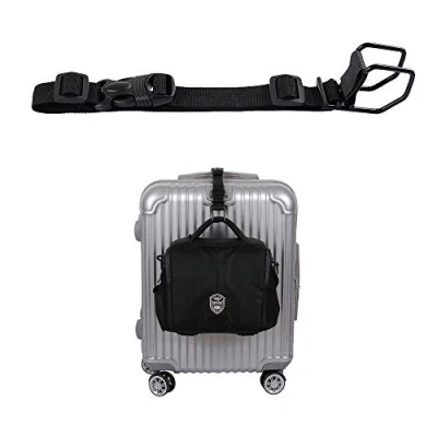 Image of Vigorport Luggage Hook Strap, J for Add a Bag Luggage, Multi Adjustment Strap with Hands Free, Black Small Hook, S Size