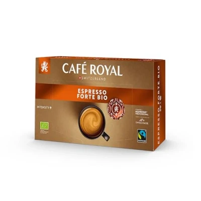 Image of Café Royal Espresso Forte Bio 50 Coffee Pods for professional Nespresso Machine 8/10 Intensity Fairtrade