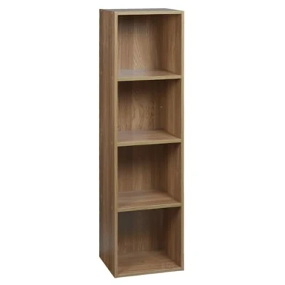 Image of URBNLIVING Tier Wooden Bookcase Shelving Display Storage Shelf Unit Wood Shelves (Oak, 4 Shelf)