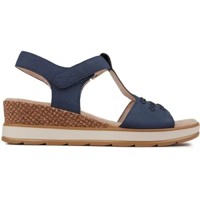 Image of By Caprice Womens Comfort Wedge Sandals Blue Size UK 8