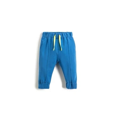 Image of Koton Babyboys Basic Jogger Sweatpants Drawstring Pocket Detail Sweatpants, Blue(602),