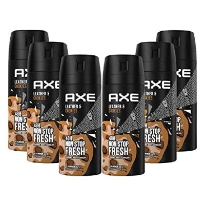 Image of AXE Deo Collision Leather &amp; Cookies Deodorant Body Spray for Men in Pack of 6