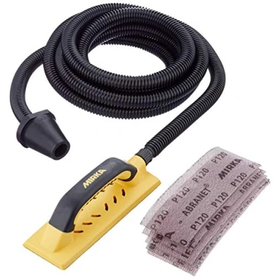 Image of Mirka Handy Kit Hand sanding Starter 80x230mm / block set with dust extraction incl. 4m suction hose and 5 pcs Abranet net strips Hook &amp; loop P80 P120 P180
