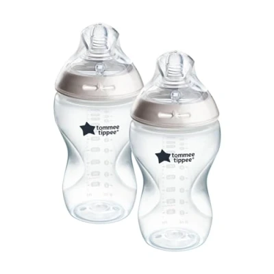 Image of Tommee Tippee Natural Start Anti Colic Baby Bottle, 340ml, 3+ months, Teat, Valve, Self Sterilising, Pack of 2