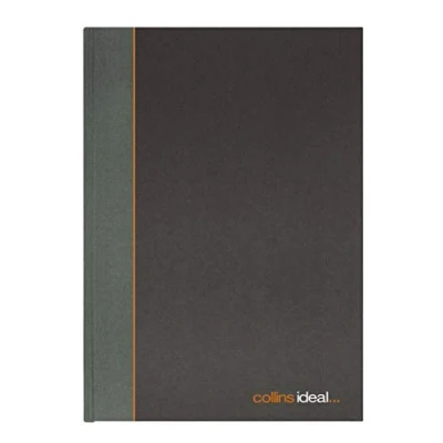 Image of Collins Ideal Quarto Double Cash Manuscript Book 192 Pages (260 x 210 mm) Black