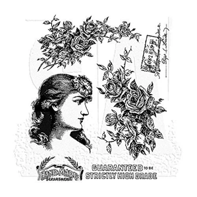 Image of Stampers Anonymous Tim Holtz Cling Stamps 7 inch X 8.5 Lady Rose