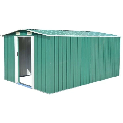 Image of vidaXL Garden Shed 257x392x181 cm Metal Green