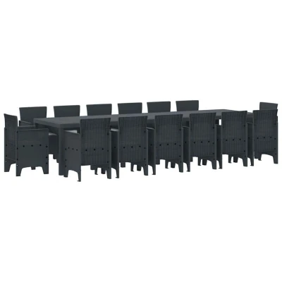 Image of Garden Dining Set with Cushions 15 pcs Anthracite vidaXL