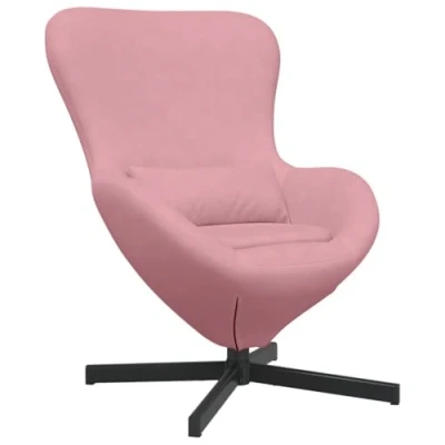 Image of vidaXL Modern Pink Padded Armchair with Ergonomic Swivel Base for Living Room &amp; Lounge Elegant Single Chair Perfect Relaxing Reading Contemporary Furniture Indoor