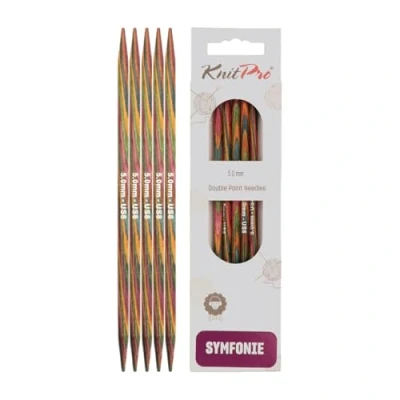 Image of KnitPro 15 cm x 5 mm Symfonie Double Pointed Needles, Multi Color