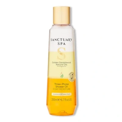 Image of Sanctuary Spa Golden Sandalwood Three Phase Shower Oil, 3 Day Moisture, Mineral Oil Free, Cruelty Free &amp; Vegan, 250ml