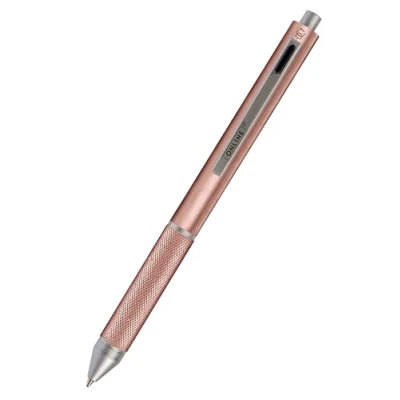 Image of Online Multipen 4 in 1 ballpoint pen &amp; pencil multifunctional metal 3 points blue, black, and red, mechanical lead incl. rubber, color rosegold