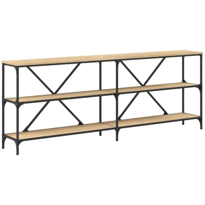 Image of vidaXL Console Table Sonoma Oak 200x30x75 cm Engineered Wood and Iron