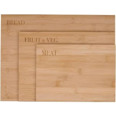 Image of alpina Wooden Chopping Board Set of 3 Various Sizes Bamboo