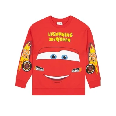 Image of Disney Cars Boys Sweatshirt Lightning McQueen Jumper Clothes Boys&#039; Sweatshirts Red 4 5 Years