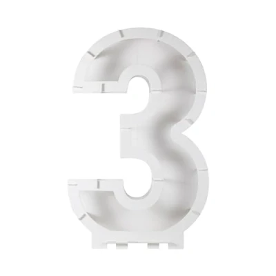 Image of Ginger Ray Balloon Mosaic Number 3 Birthday Party Decoration, Rose Gold,rainbow