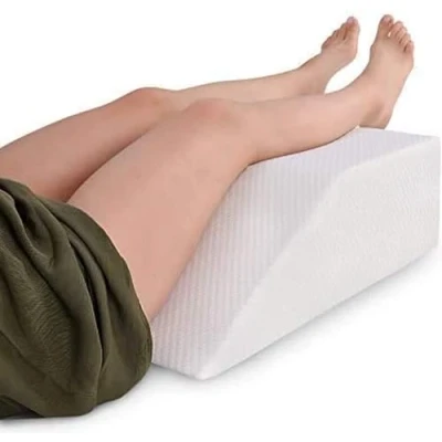 Image of Brillars Leg Pillow Elevating Body Wedge Rest Support Upholstery Foam Washable Quilted Cover Post Surgery, Reduces Leg, Knee, Ankle Pain, Improves Circulation
