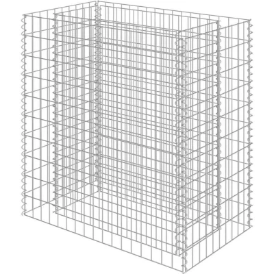 Image of vidaXL Galvanised Steel Gabion Raised Bed 90x50x100 cm Versatile and Durable Planter for Garden or Patio Ideal Flowers Plants High Load Capacity