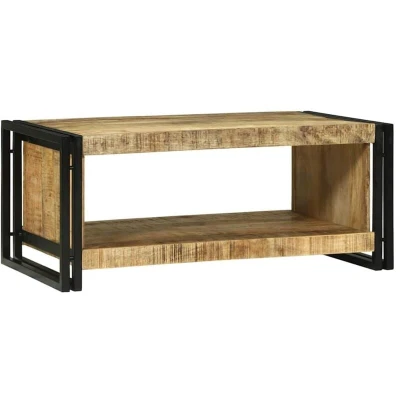 Image of vidaXL Coffee Table 90x50x38 cm Solid Rough Wood Mango