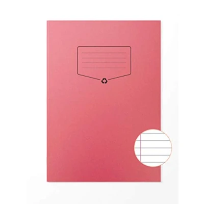 Image of Silvine A4 Recycled Exercise Book Lined With Margin (64 Pages) Red [Pack of 10]