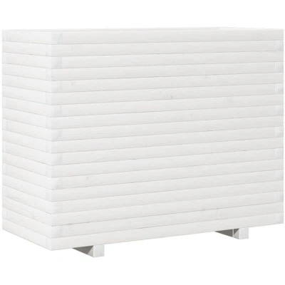 Image of vidaXL Garden Planter White 90x40x72 cm Solid Wood Pine