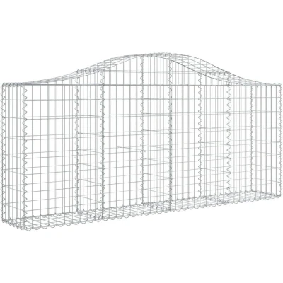 Image of Vidaxl Arched Gabion Baskets 50 pcs 200x30x80/100 cm Galvanised Iron