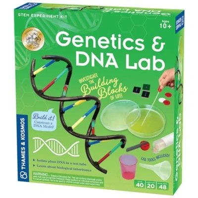 Image of Thames &amp; Kosmos Genetics DNA Lab, Kids Science Kit, Learning Resources for Biology and Heredity, STEM Toys Experiments, Age 10+