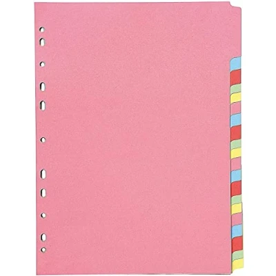 Image of Q Connect 20 Part Subject Divider Multi punched A4